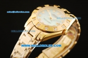 Rolex Datejust Automatic Movement Full Gold with Blue MOP Dial and Diamond Markers/Bezel-ETA Coating Case