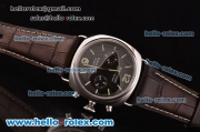 Panerai Radiomir Chrono Venus 75-CHG Automatic Steel Case with Black Dial and Black Leather Strap - 1:1 Original