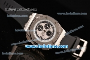 Audemars Piguet Royal Oak Offshore Chronograph Miyota OS10 Quartz Steel Case with White Dial Stick Markers and Black Rubber Strap