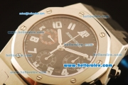 Audemars Piguet City of Sails Swiss Valjoux 7750 Automatic Steel Case with Black Dial and Black Rubber Strap