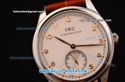 IWC Portuguese Swiss ETA 2836 Automatic Steel Case with White Dial and Gold Numeral Markers