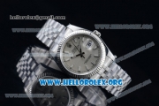 Rolex Datejust Clone Rolex 3135 Automatic Steel Case with Silver Dial Stick Markers and Stainless Steel Bracelet - 1:1 Original (AR)