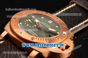 Panerai Luminor Submersible 1950 3 Days PAM382 Clone P.9000 Automatic Bronzo Case with Dot Markers and Green Dial (ZF)