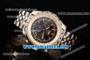 Breitling Bentley Motors Swiss Valjoux 7750 Automatic Steel Case/Bracelet with Black Dial and Silver Stick Markers