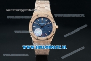 Audemars Piguet Royal Oak Swiss Quartz Rose Gold Case with Blue Dial and Rose Gold Bracelet (EF)