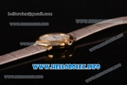 Cartier Ballon Bleu De Large Asia 4813 Automatic Yellow Gold Case with Sliver Dial and Grey Leather strap