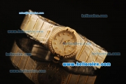 Omega Constellation Swiss Quartz Steel Case with Diamond Bezel and White Dial-Two Tone Strap