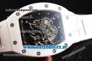 Richard Mille RM 055 Bubba Watson 9015 Automatic Ceramic Case with Black Dial Dots Markers and Rubber Strap