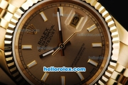 Rolex Datejust Automatic Movement Full Gold with Gold Dial and White Stick Marking