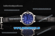 Cartier Ballon Bleu De Large Chrono Miyota OS20 Quartz Steel Case with Diamonds Bezel and Blue Dial