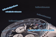 Breitling Navitimer Chronograph Miyota Quartz Movement Steel Case and Bracelet with Black Dial