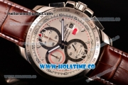 Chopard Gran Turismo XL Chronograph Quartz Movement with White Dial and Brown Leather Strap