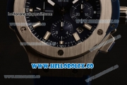 Hublot Big Bang Chrono Swiss Valjoux 7750 Automatic Steel Case with Blue Dial and Blue Rubber Strap (YF)