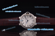 Cartier Ballon Bleu De Quartz Steel Case with Diamond Bezel and White Dial