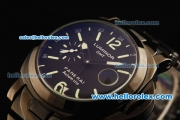 Panerai Luminor GMT Automatic Movement PVD Case with Black Dial and PVD Strap