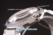 Cartier Ballon Bleu De Miyota Quartz Movement White Dial with Diamond Bezel and Diamond Markers