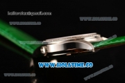 Vacheron Constantin Metiers d'Art Swiss ETA 2824 Automatic Steel Case with White MOP Dial Green Leather Strap and Diamonds Bezel