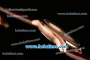 Omega De Ville Co-Axial Chronograph VK Quartz Movement Rose Gold Case and Brown Leather Strap with Silver Dial