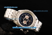 Breitling Bentley Supersports Chronograph Miyota Quartz Movement Full Steel with Blue Dial and Honeycomb Bezel