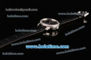 Vacheron Constantin Patrimony Swiss ETA 2824 Automatic Steel Case with Black Leather Strap Black Dial and Diamond Bezel