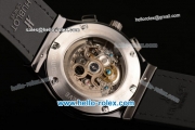 Hublot Classic Fusion Asia 3836 Automatic PVD Case with Red Stick Markers Black Leather Strap and Skeleton Dial