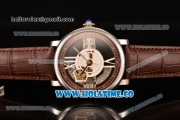 Cartier Rotonde De Cartier Asia Automatic Steel Case with Black Skeleton Dial and Brown Inner Bezel