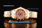 Rolex Datejust Swiss ETA 2836 Automatic Movement Full Rose Gold with Pink Dial and Diamond Markers/Bezel