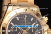 Rolex Cosmograph Daytona Clone Rolex 4130 Automatic Yellow Gold Case/Bracelet with Blac Dial and Stick Markers (BP)