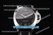 Panerai Luminor Marina 1950 3 Days Clone P.9000 Automatic Steel Case with Black Dial and Arabic Numeral Markers Black Leather Strap (ZF)