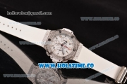 Hublot Big Bang Chrono Miyota OS20 Quartz Diamonds/Steel Case with White Dial and Diamonds Bezel