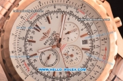 Breitling Bentley Motors T Automatic Rose Gold Case with White Dial and Rose Gold Strap