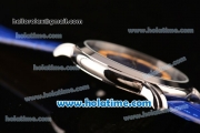 Vacheron Constantin Metiers D Art Miyota OS2035 Quartz Steel Case with Blue Dial and Blue Leather Strap