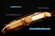 Vacheron Constantin Overseas Swiss ETA 2836 Automatic Movement Gold Case with Stick Markers and Brown Leather Strap