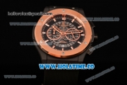 Hublot Classic Fusion Skeleton Chrono Miyota Quartz PVD Case with Skeleton Dial Rose Gold Bezel and Stick Markers