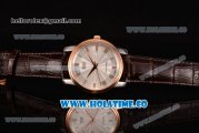 Mido Dorada Miyota Quartz Steel Case with Rose Gold Bezel and White Dial