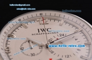 IWC Portuguese Chronograph Japanese Miyota OS20 Quartz Stainless Steel Case with Brown Leather Strap and Silver Markers White Dial