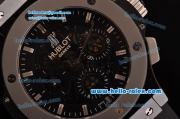 Hublot Aero Bang Chronograph Swiss Valjoux 7750 Automatic Ceramic Case with Titanium Bezel Stick Markers and Black Dial