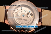 Cartier Ballon Bleu De Tourbillon Asia Automatic Rose Gold Case with White Dial and Black Roman Numeral Markers