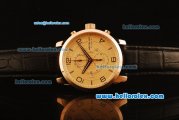 Montblanc Flyback Chronograph Quartz Rose Gold Case with Rose Gold Dial and Black Leather Strap