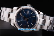 Rolex Datejust Automatic with Blue Dial and Smooth White Bezel