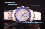 Rolex Yacht Master II Oyster Perpetual Swiss ETA 2813 Full Rose Gold and White Dial