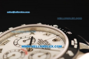 Rolex Daytona Chronograph Swiss Valjoux 7750 Automatic Movement White Dial with PVD Bezel and Steel Strap