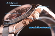 Rolex Daytona Automatic 7750 Coating Rose Gold Case and RG/PVD Strap with Black Dial