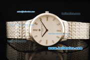 Vacheron Constantin Patrimony Swiss Quartz Movement Full Steel with White Dial and Diamond Markers