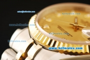 Rolex Datejust Automatic Movement ETA Coating Case with Gold Bezel and Diamond Markers-Two Tone Strap