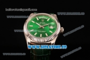 Rolex Day-Date Asia 2813/Swiss ETA 2836/Clone Rolex 3135 Automatic Steel Case with Stick Markers and Green Dial (BP)