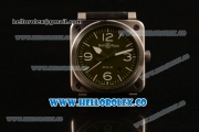 Bell&Ross BR 03-92 S Aviation Type Miyota 9015 Automatic Steel Case with Green Dial and Black Rubber Strap