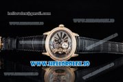 Audemars Piguet Millenary Miyota 9015 Automatic Rose Gold Case White Dial With Roman Numeral Markers Black Leather Strap