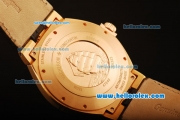 Vacheron Constantin Overseas Swiss ETA 2836 Automatic Movement Gold Case with Black Dial and Black Leather Strap