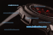 Hublot Big Bang Swiss Valjoux 7750 Automatic Carbon Fiber Case with Black Dial and Red Markers